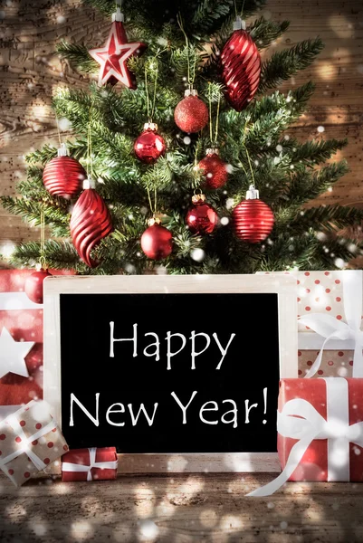 Árbol de Navidad con efecto Bokeh, Feliz Año Nuevo — Foto de Stock