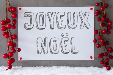 Etiket, Kar, Dekorasyon, Joyeux Noel Neşeli Noel anlamına gelir