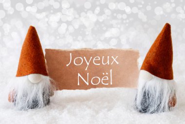 Kartı, metin Joyeux Noel anlamına gelir neşeli Noel ile bronz cüceler