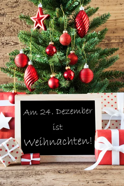 Kleurrijke boom met tekst Weihnachten betekent Kerstmis — Stockfoto