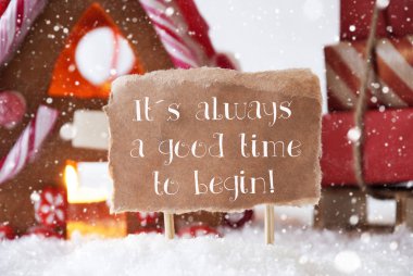 Gingerbread House ile kızak, kar taneleri, teklif her zaman zaman için Begin