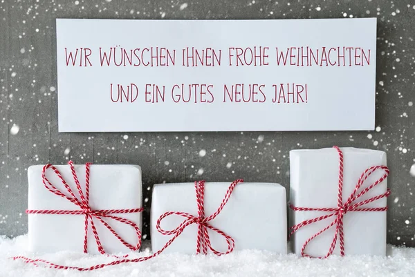 Regalo, Fiocchi di neve, Weihnachten Neues Jahr significa Capodanno di Natale — Foto Stock