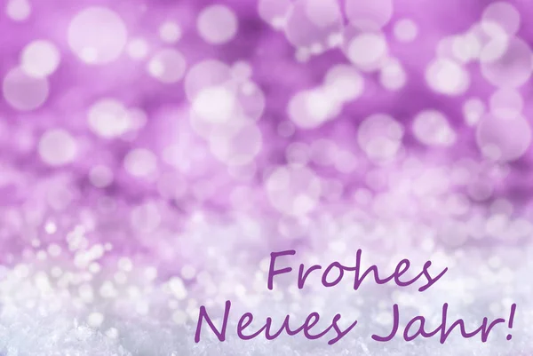 ピンクのボケ クリスマスの背景、雪、Frohes ノイエス平均新しい年 — ストック写真