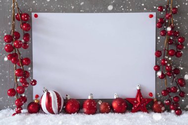 Etiket, kar taneleri, Noel topları, kopya alanı