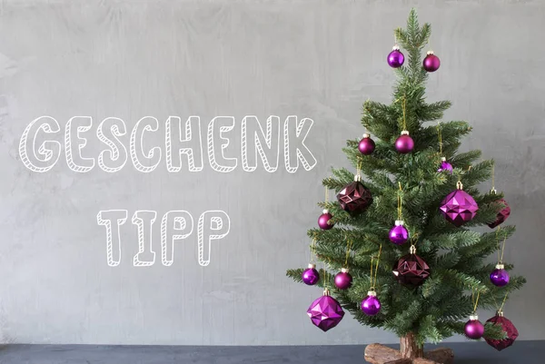 Kerstboom, Cement muur, Geschenk Tipp betekent cadeau Tip — Stockfoto