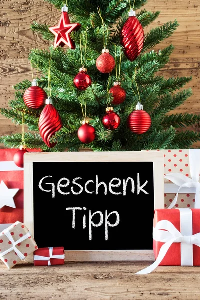 Arbre de Noël coloré, Geschenk Tipp signifie conseil cadeau — Photo