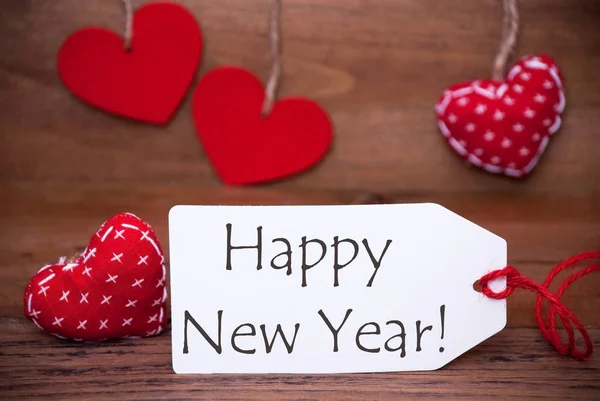 Läs hjärtan, etikett, Text gott nytt år — Stockfoto