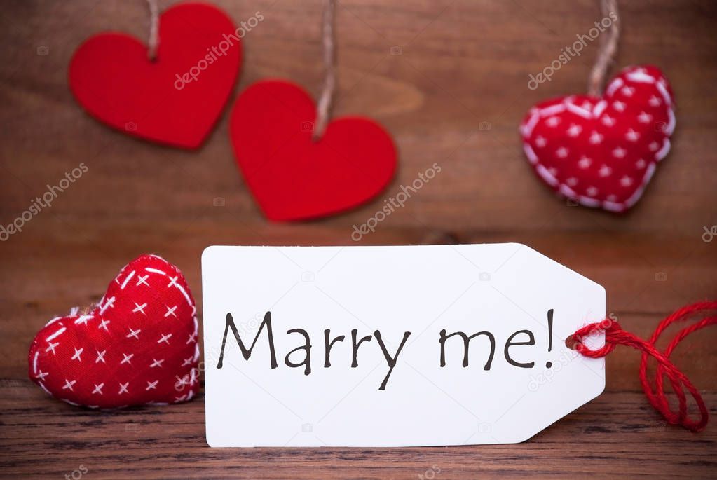 Read Hearts, Label, Text Marry Me