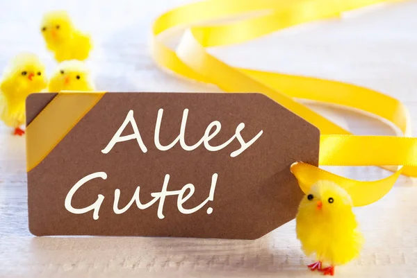 Pasen Label, Chicks, Alles Gute betekent beste wensen — Stockfoto