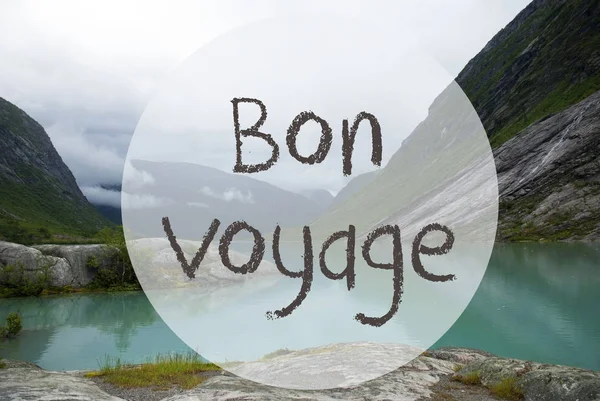 Tó és hegyek, Norvégia, Bon Voyage azt jelenti, hogy jó útra — Stock Fotó