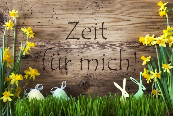 Påsk dekoration, Gras, Zeit für Mich innebär tid för mig — Stockfoto