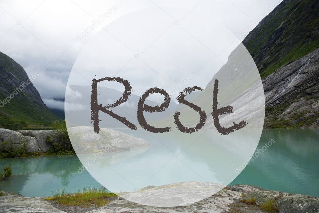 Lake With Mountains, Norway, Text Rest