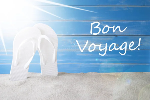 Fundo de verão ensolarado, Bon Voyage significa boa viagem — Fotografia de Stock