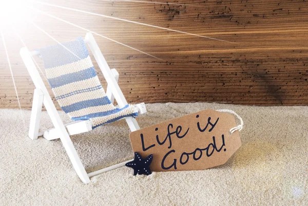 Summer Sunny Label And Quote Life Is Good — Stock Photo, Image