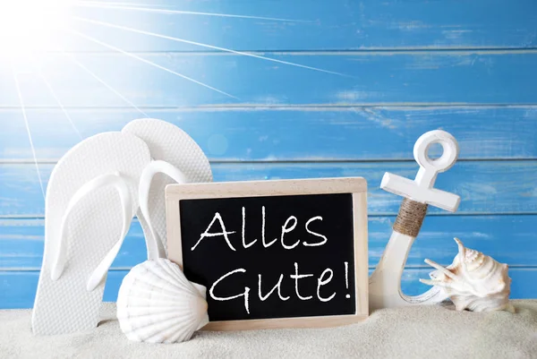 Sunny Summer Card With Alles Gute Means Best Wishes — Stock Photo, Image