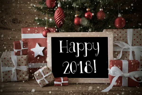 Mutlu 2018, kar taneleri ile nostaljik Noel ağacı