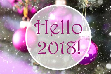 Rose kuvars Noel topları, metin Merhaba 2018