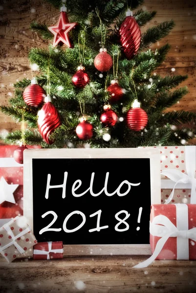 こんにちは 2018年とクリスマス ツリー — ストック写真