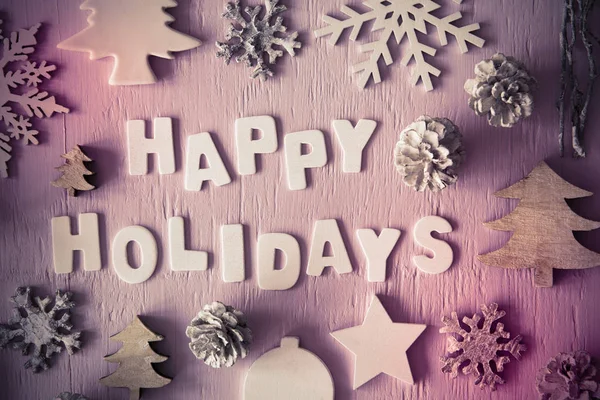 Lay plano, Cartas con Felices Fiestas, Filtro de Instagram —  Fotos de Stock
