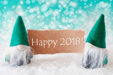 Gezinti cüceler ile kart, mutlu 2018