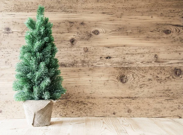 Christmas Tree, Copy Space, Wooden Background — Stock Photo, Image