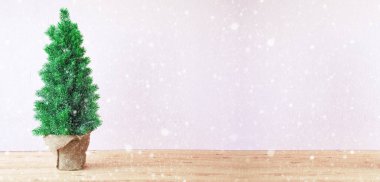 Noel ağacı, beton pembe kopyalamak alanı, Snwoflakes