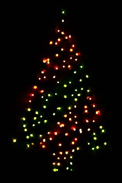 Red and Green Bright Glowing Magic Christmas Tree — стоковое фото