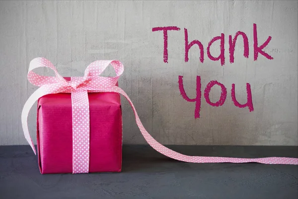 Pink Present, Text Thank You — Stock Photo, Image