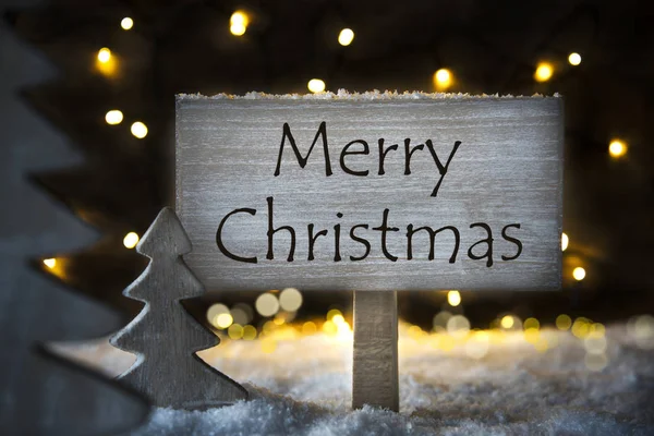 White Tree, Text Merry Christmas — Stock Photo, Image