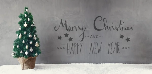 Árbol de Navidad, Caligrafía, Feliz Navidad y Feliz Año Nuevo — Foto de Stock