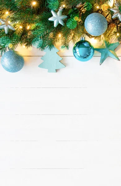 Verticale Turquoise kerst Banner, kopie ruimte — Stockfoto