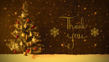 Teşekkür ederim, kar taneleri Retro Noel ağacı, kar, hat