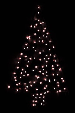 Kırmızı parlak parlayan sihirli Noel ağacı
