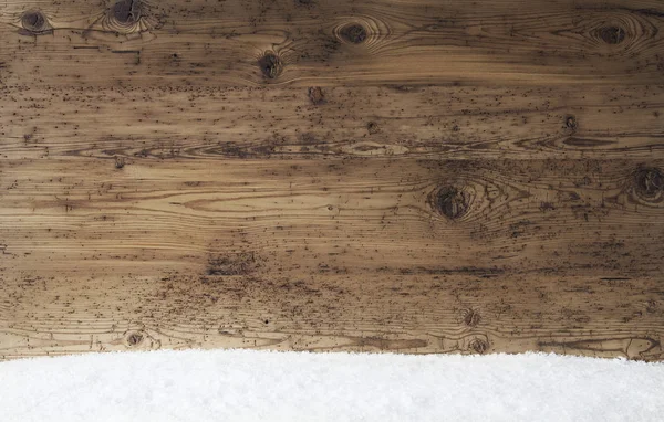 Texture en bois vieilli, Arrière-plan avec espace de copie, Neige — Photo