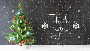 Teşekkür ederim, kar taneleri renkli Noel ağacı, kar, hat