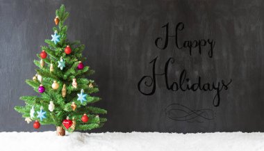 Renkli Noel ağacı, kar, hat mutlu tatiller
