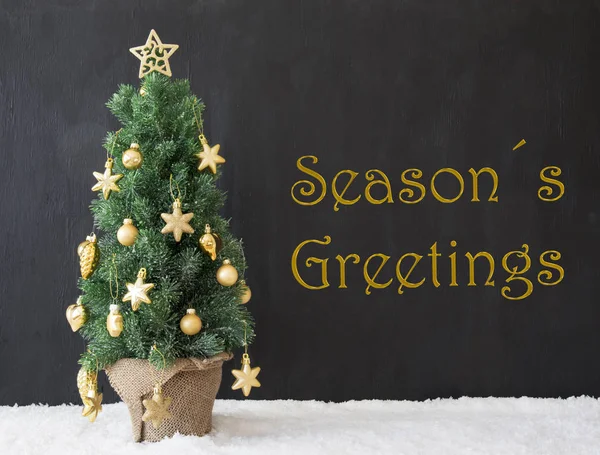 Weihnachtsbaum, Weihnachtsgrüße, schwarzer Beton — Stockfoto