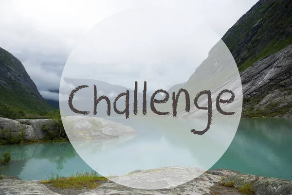 Lake With Mountains, Norway, Text Challenge — Stock Photo, Image