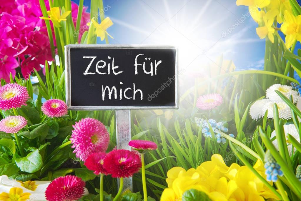 Sunny Spring Flower Meadow, Zeit Fuer Mich Means Time For Me