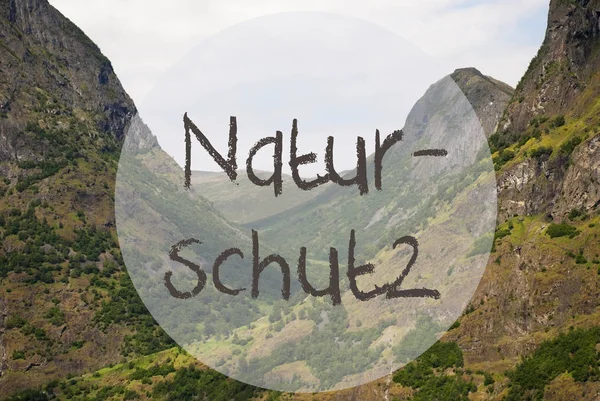 渓谷と山、ノルウェー、Naturschutz 意味自然保護 — ストック写真