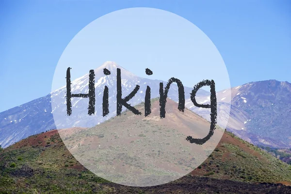 Vulcano dağ, Hiking metin — Stok fotoğraf