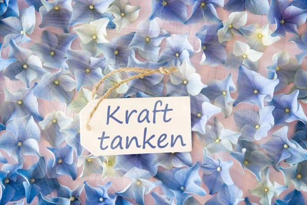 Sunny Hydrangea Flat Lay, Kraft Tanken significa relaxar — Fotografia de Stock