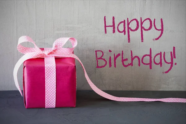 Roze heden, tekst Happy Birthday — Stockfoto