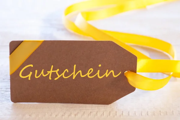 Etiqueta de Pascua, Gutschein significa vale — Foto de Stock