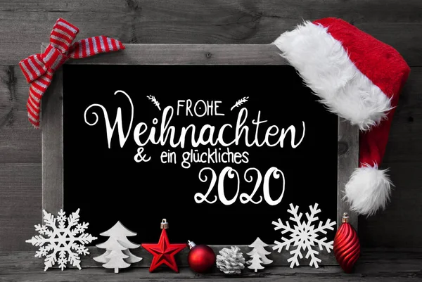 Chalkboard, Decoração de Natal, Bola, Árvore, Glueckliches 2020 significa feliz 2020 — Fotografia de Stock