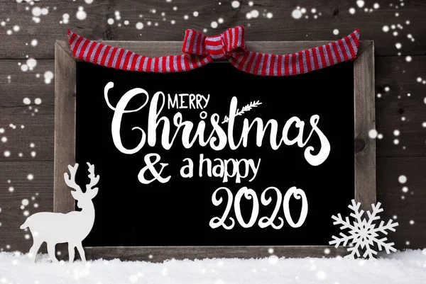 Tablica, Dekoracje, Płatki śniegu, Jelenie, Wesołych Świąt i Szczęśliwego 2020 — Zdjęcie stockowe