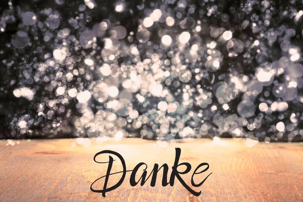 Christmas Background, Red Sparkling Lights, Danke означає "Дякую" — стокове фото