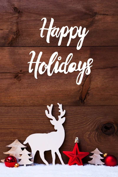 눈, 사슴, 나무, 붉은 공, 필그림의 즐거운 휴일 — 스톡 사진