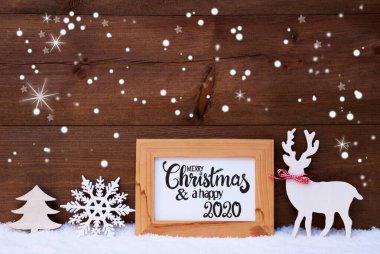 Deer, Snowflakes, Snow, Tree, Merry Christmas And Happy 2020