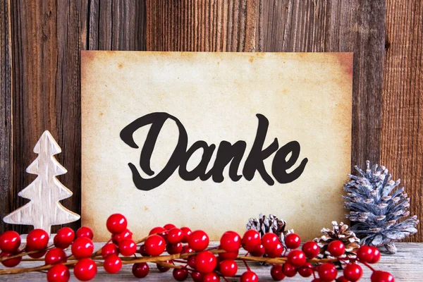 Christmas Decoration, Paper With Text Danke Means Thank You — Stock fotografie